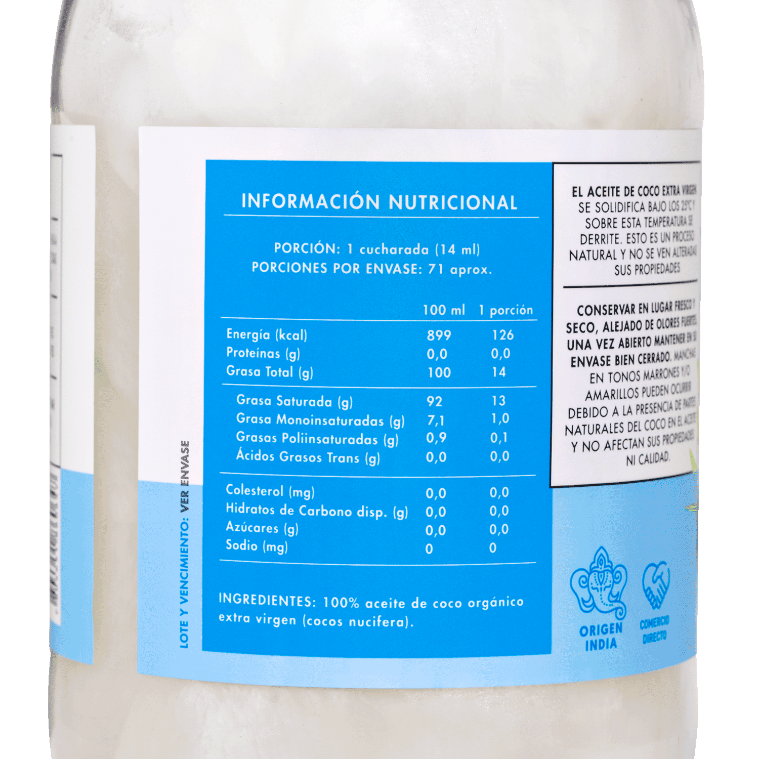 Aceite de Coco Orgánico Manare 6x1Lt